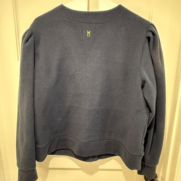 EUC Dudley Stephens Kelly Puff Sleeve Cardigan in Vello Fleece - Picture 3 of 3